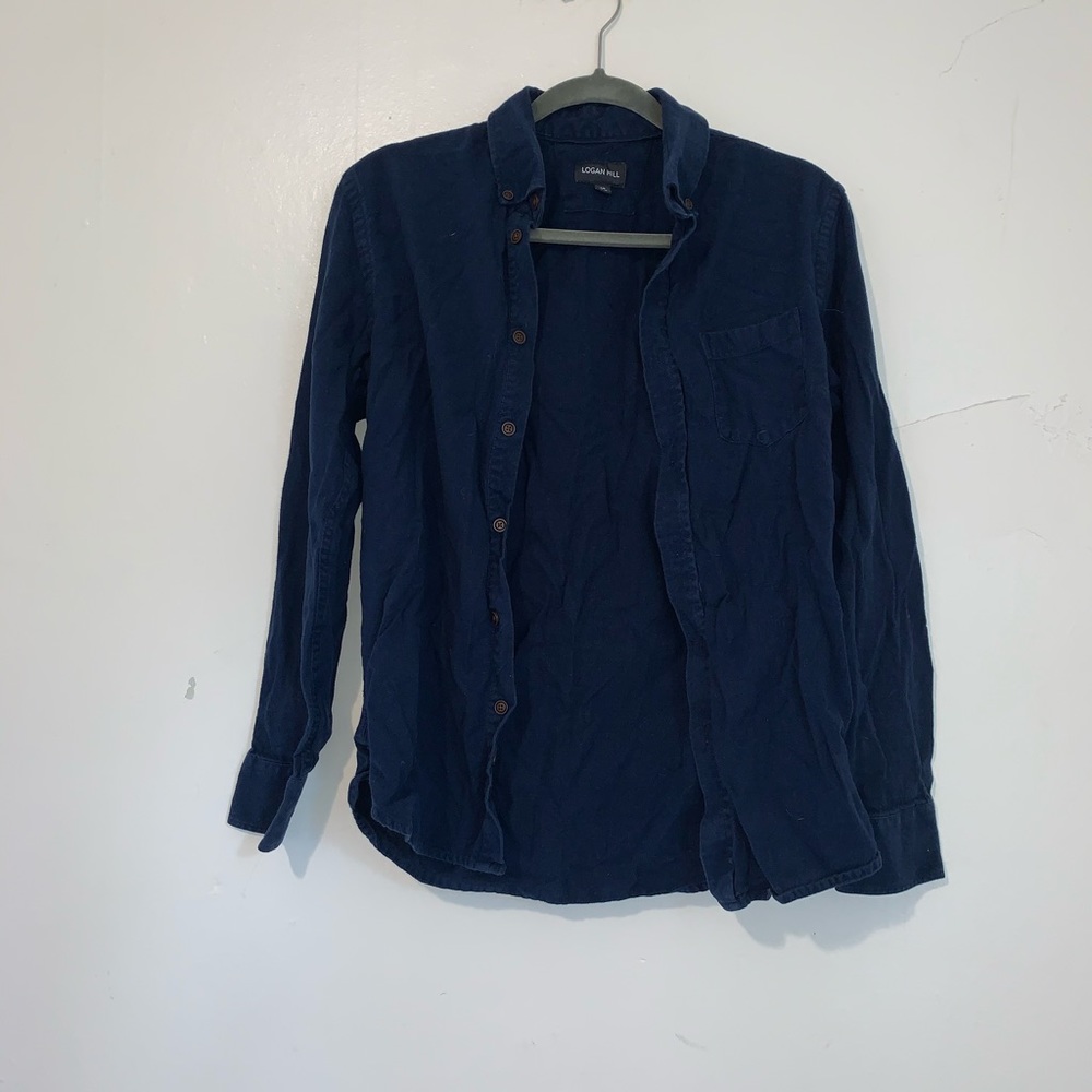 Navy button down shirt